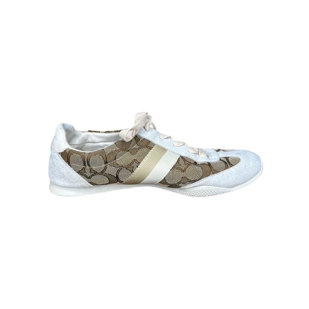 COACH Kelson Outline Signature Suede in Khaki and Chalk Womens Size 7 - Picture 13 of 16